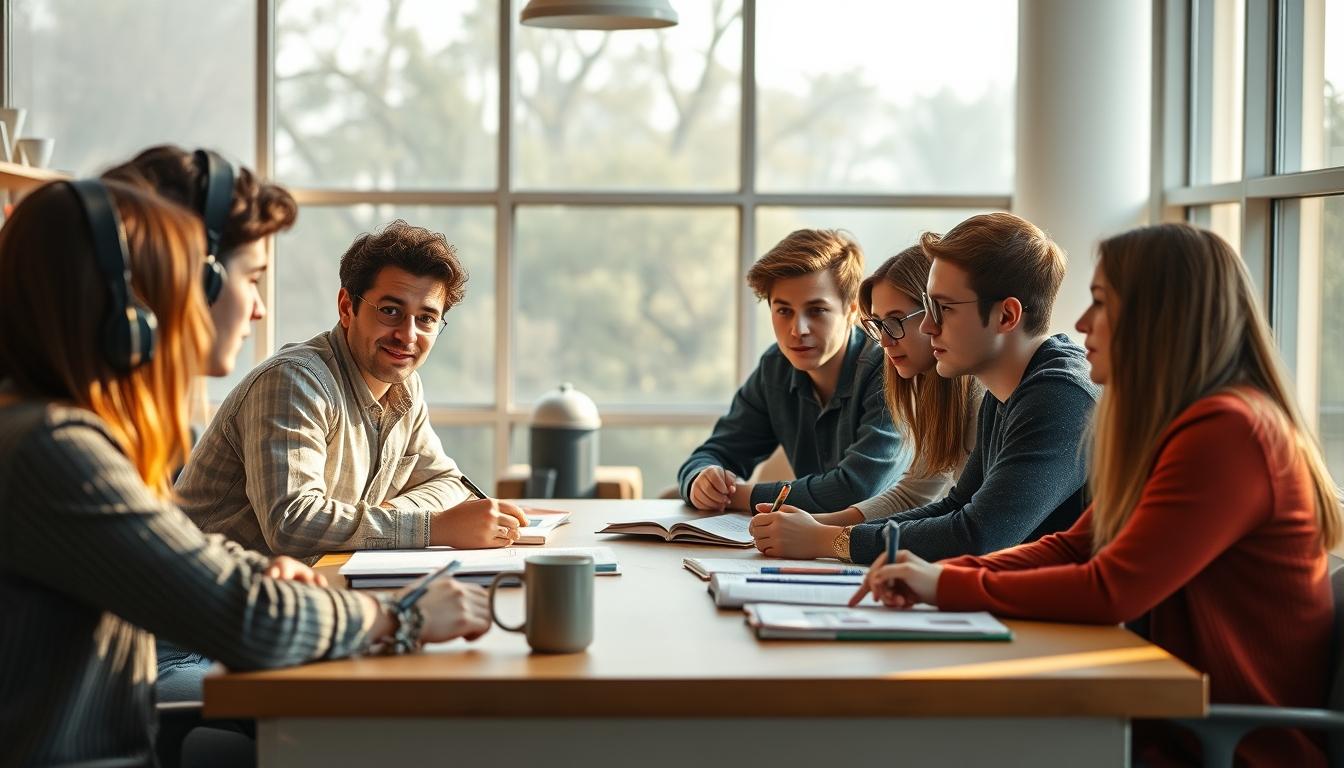 Student preparing for exams with study materials